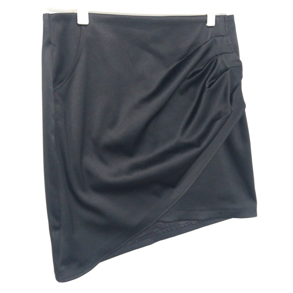 MGF Layered Ruched Satin Pockets Glam Going Out Mini Pencil Skirt Women 14 32x19